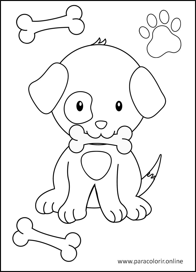 Desenho de Menina com Seu Cachorro de Estimação para colorir