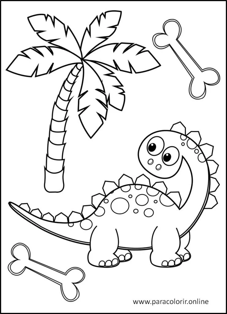 Desenhos de Dinossauros para Colorir e Imprimir - Colorir Tudo