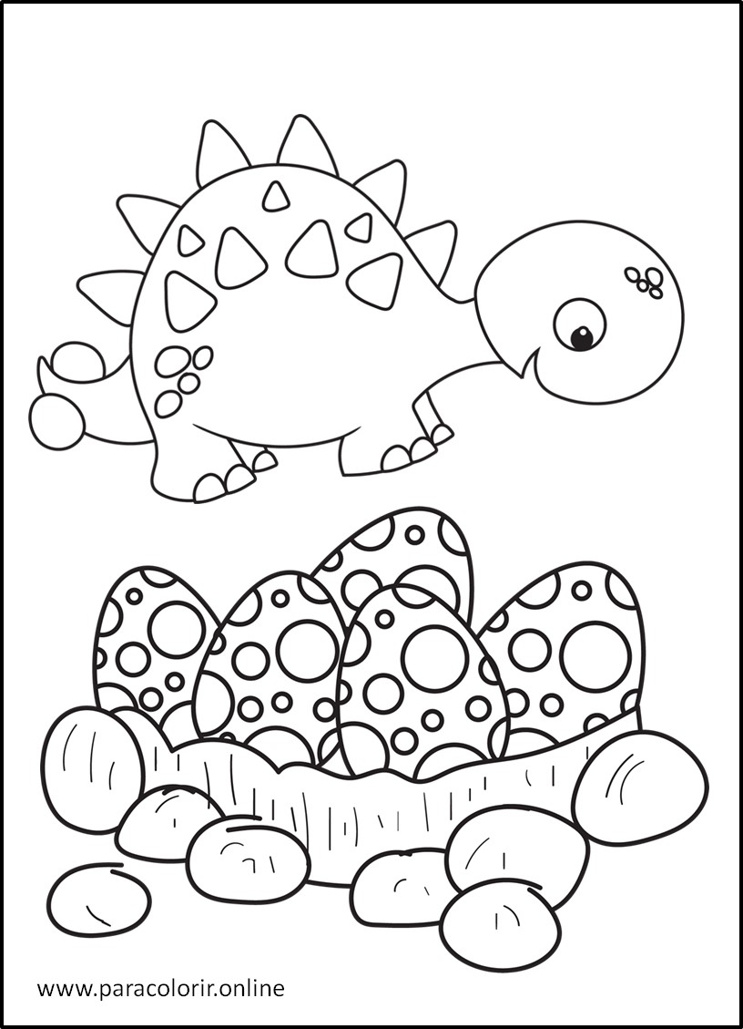 Desenhos para Colorir e Pintar - Dinossauros - Desenhos Para Colorir