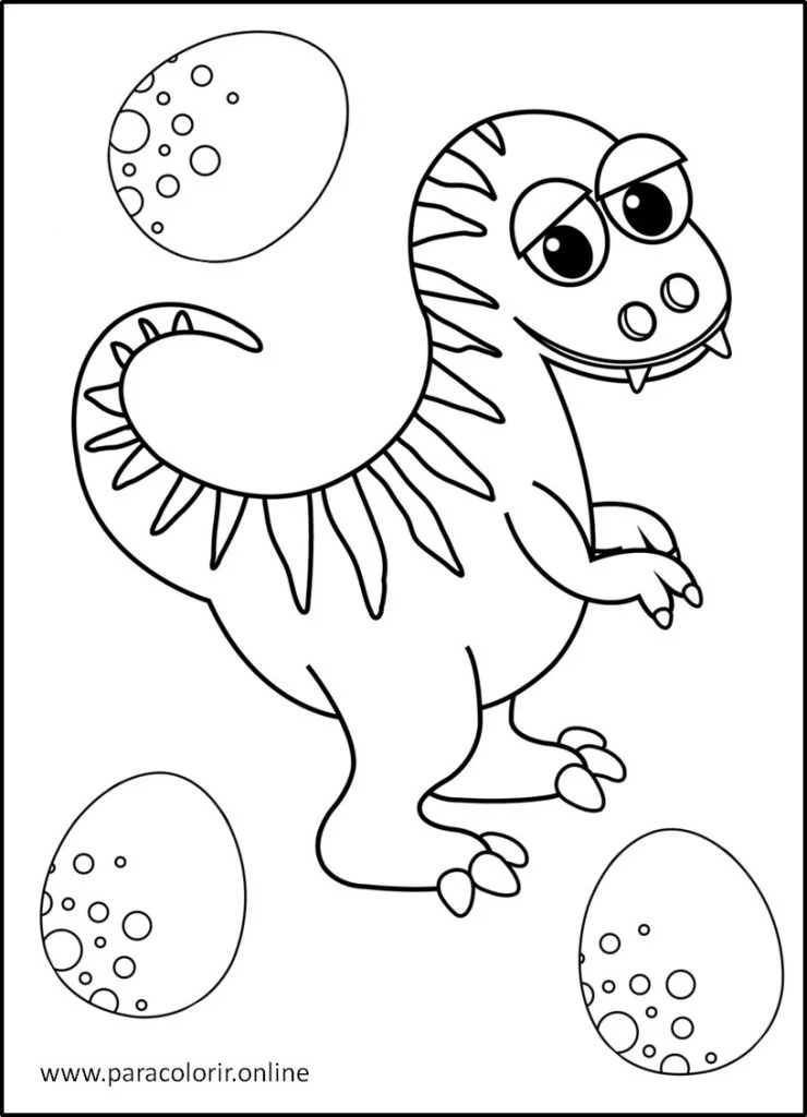 Desenho de Tricerátopo e tiranossauro rex para Colorir - Colorir.com