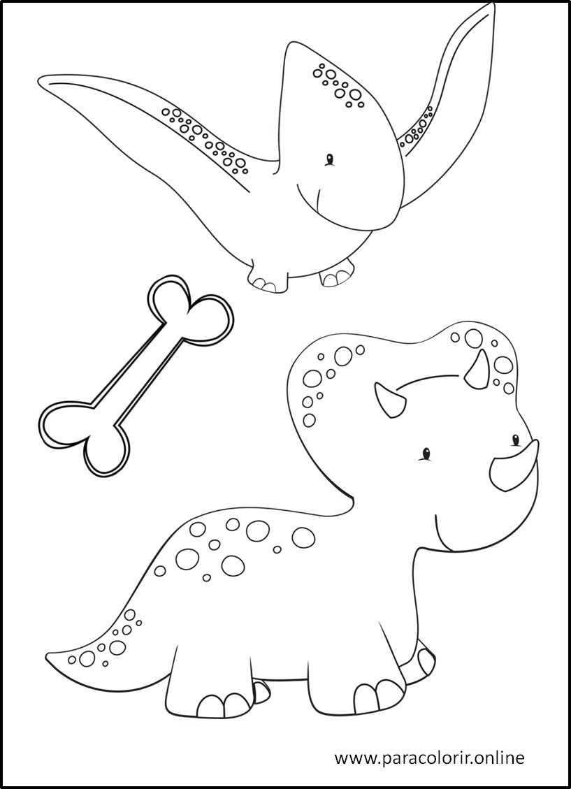 Desenhos para colorir gratuitos de Dinossauros para baixar