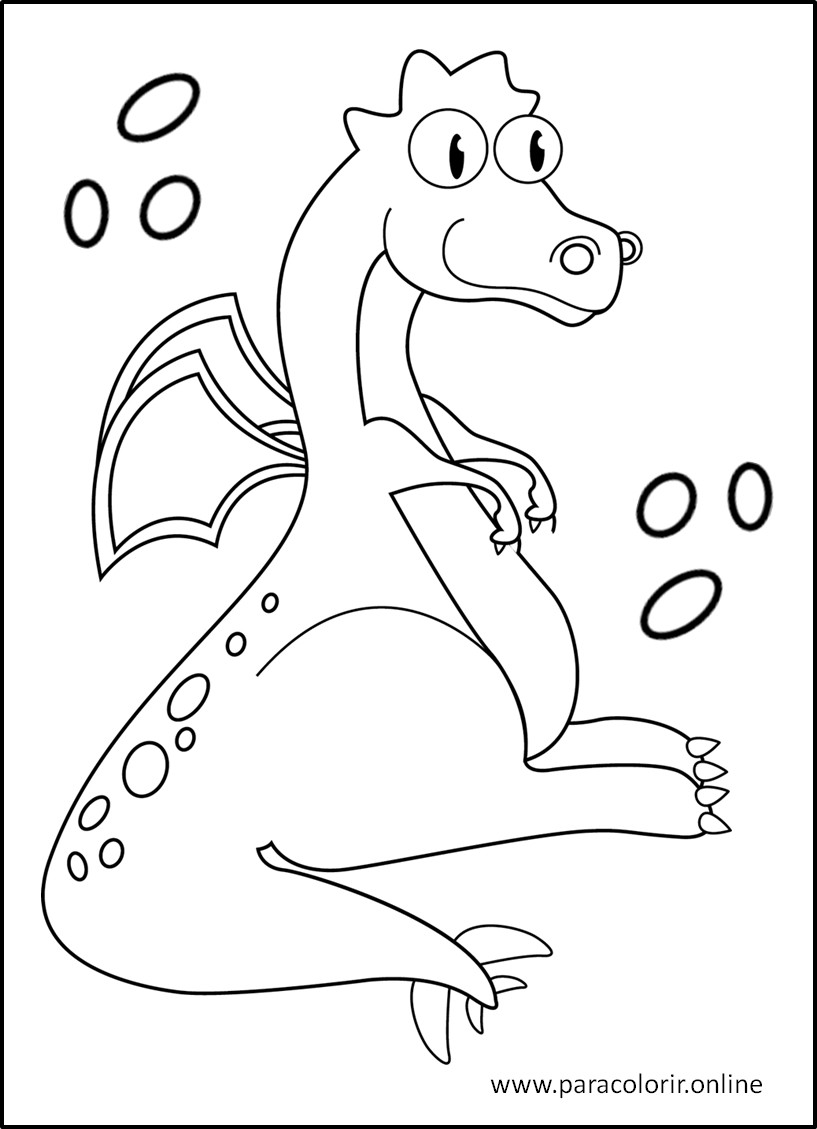 Desenhos para colorir de dragão de fogo para colorir grátis para crianças