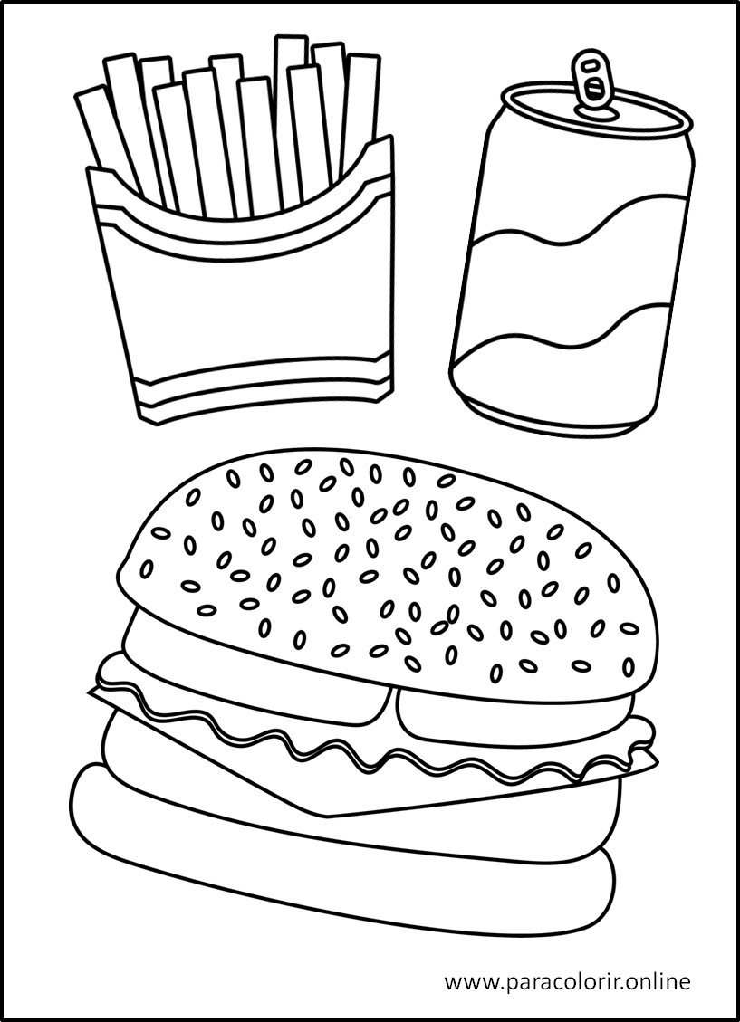 Desenhos Hora Do Lanche Fast Food para colorir Para Colorir