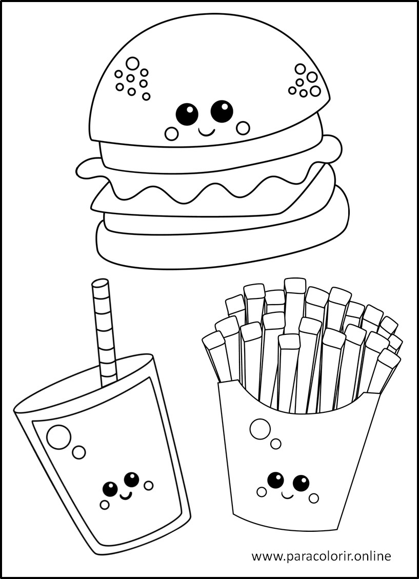 Desenhos Hora Do Lanche Fast Food para colorir Para Colorir