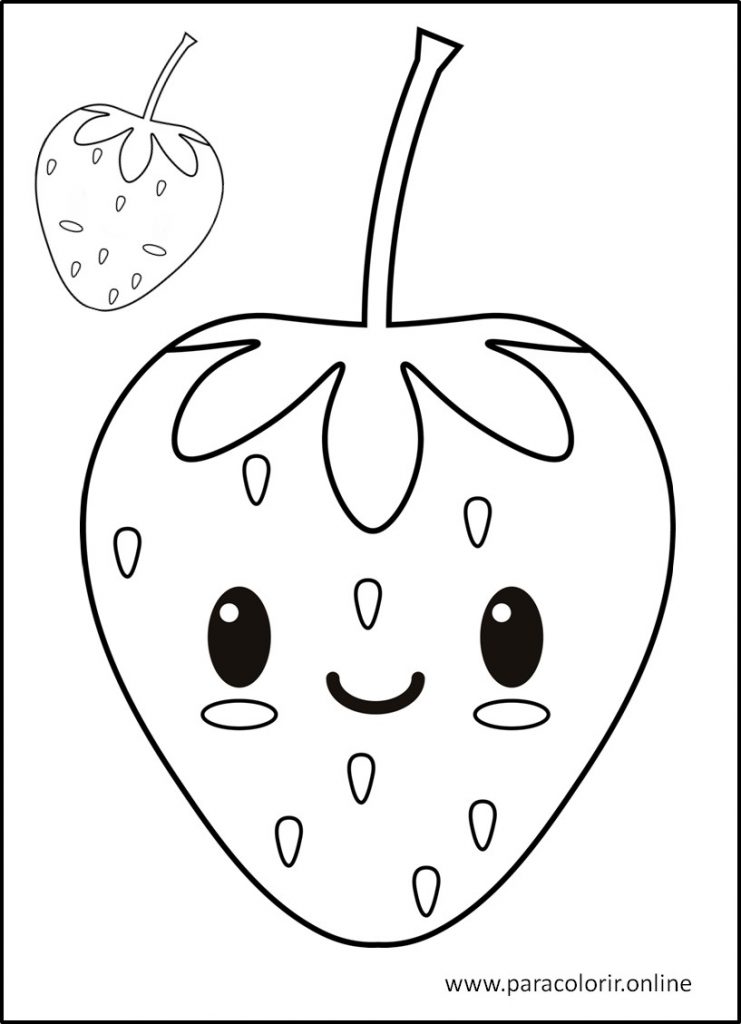 Desenhos de Frutas para colorir, jogos de pintar e imprimir