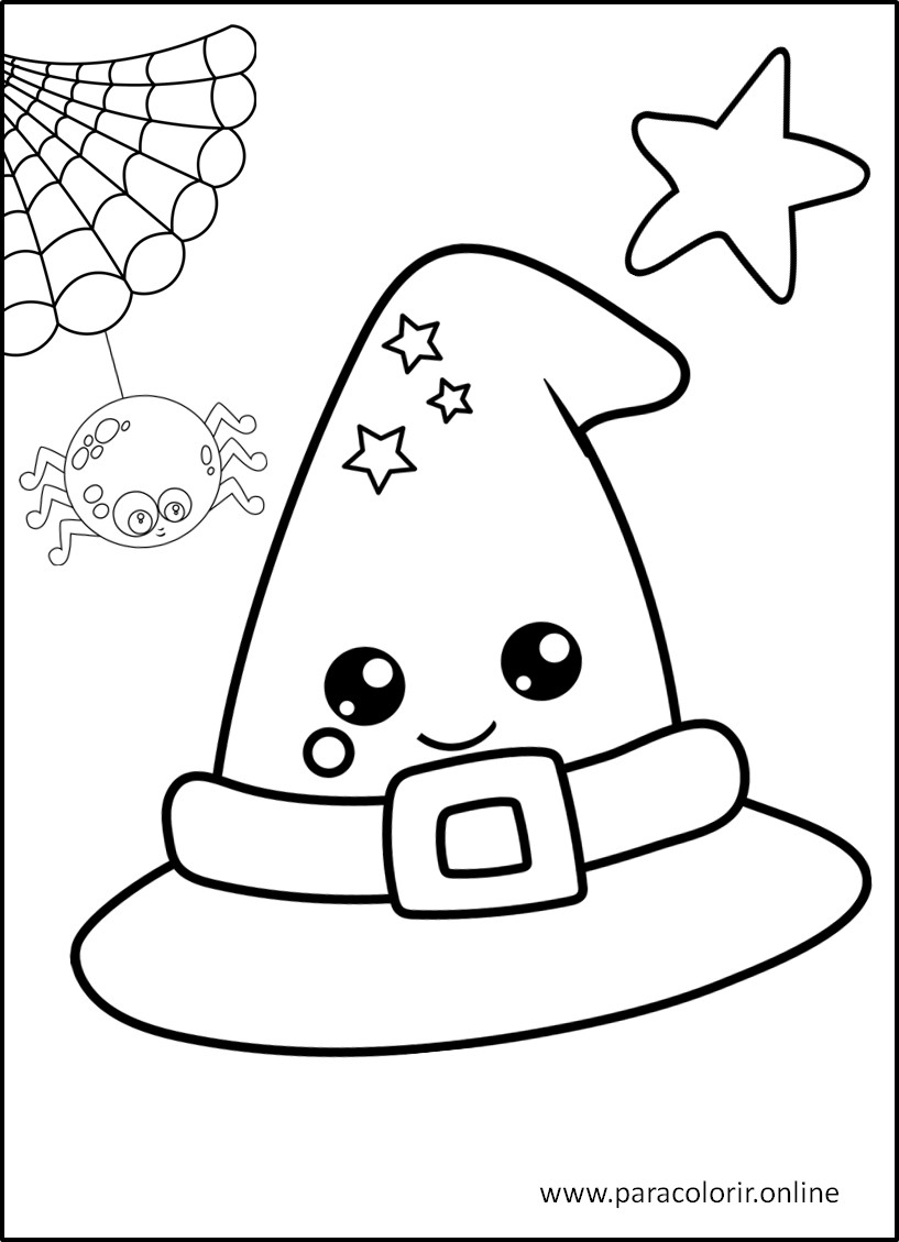 Desenhos simples para colorir de Dia das Bruxas para imprimir e colorir -  Dia das Bruxas - Coloring Pages for Adults