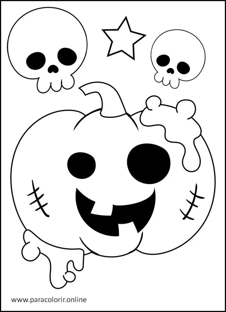 Desenho de Halloween Jack-o'-Lantern para colorir