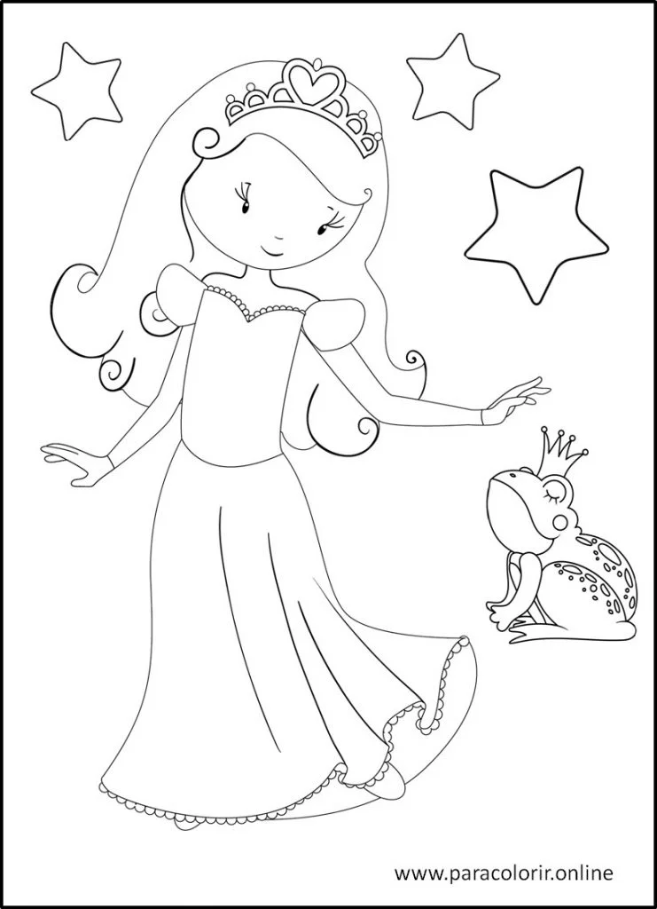 Desenho de Princesa e unicórnio para Colorir - Colorir.com