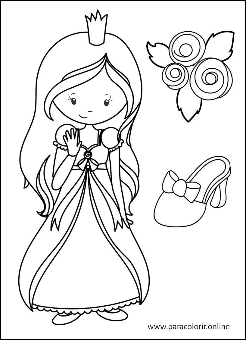 Desenhos para colorir de desenho de uma festa de princesas para colorir  