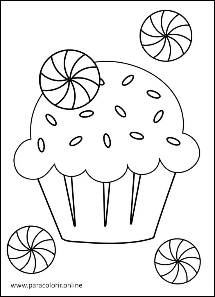 Desenhos de Comidas para Colorir Doces